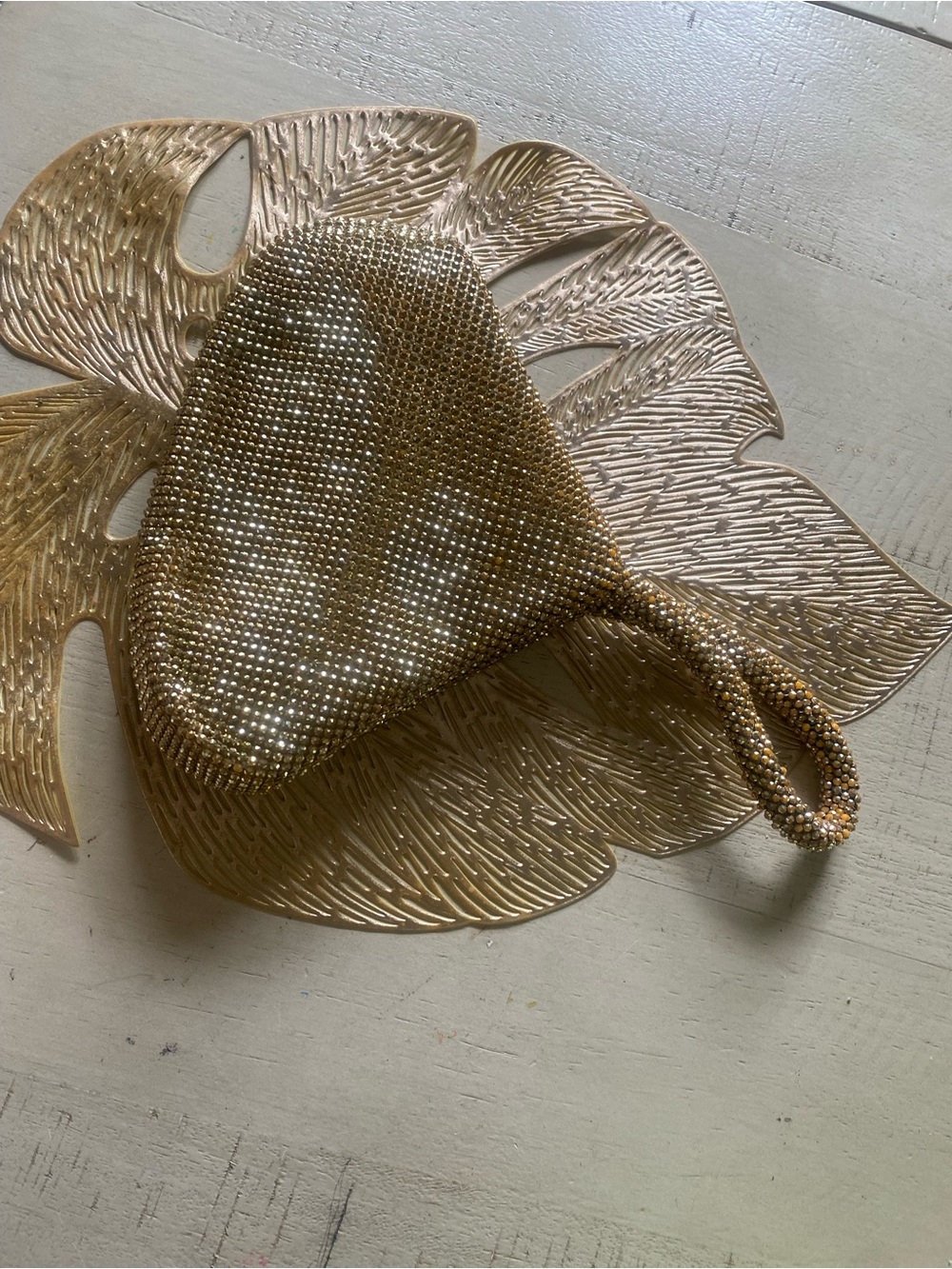 INC International Concepts Gold Beaded Wristlet Card Holder